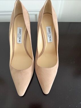 Jimmy Choo Blush Suede Pointed-Toe Pumps